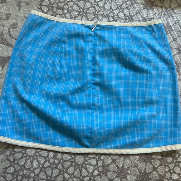 Urban Outifitters UO Picnic Dolphin Hem Mini Skirt Blue White Multi - Picture 8 of 10